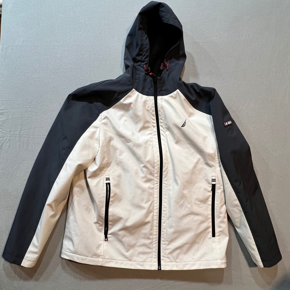 Nautica‎ Men's XL Hooded Softshell Jacket Water & Wind Resistant Sherpa Lined